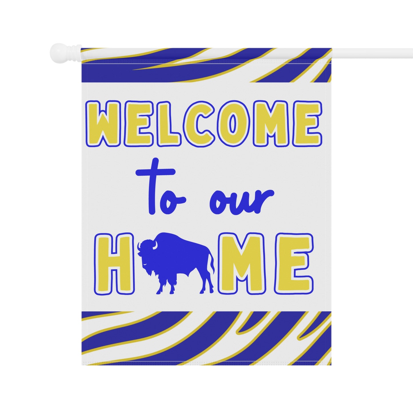 Blue & Gold Welcome to Our Home House & Garden Flags