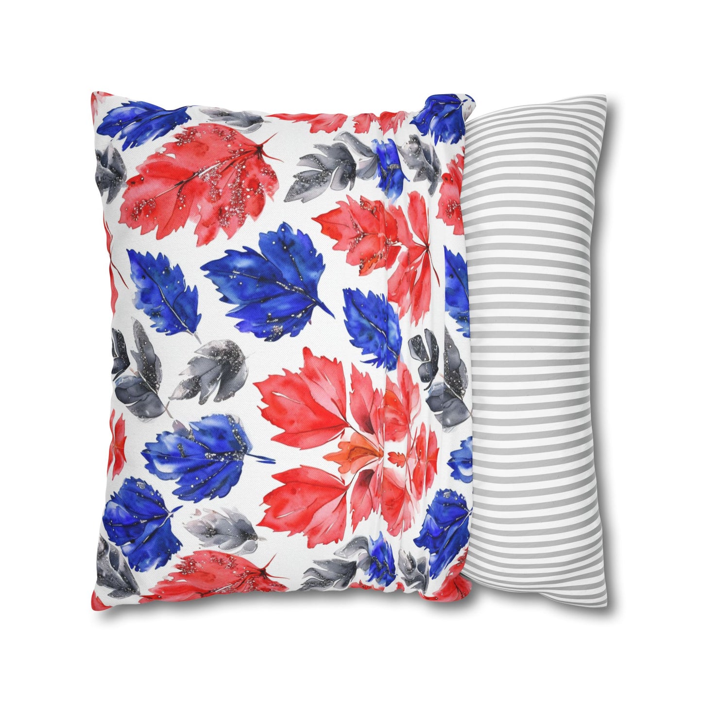 Buffalo Bills Fall Watercolor Leaves Spun Polyester Square Pillowcase