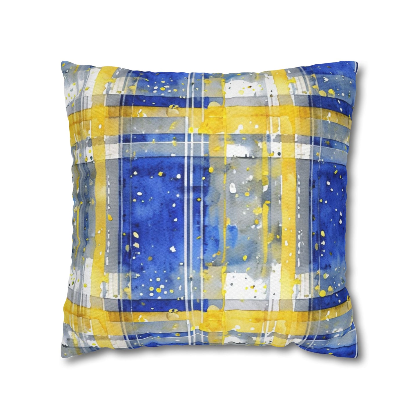 Buffalo Sabres Plaid Watercolor Spun Polyester Square Pillowcase