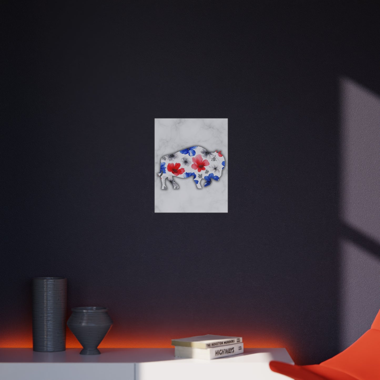 Floral Buffalo Foam Board - Home Decor Wall Art for Nature Lovers