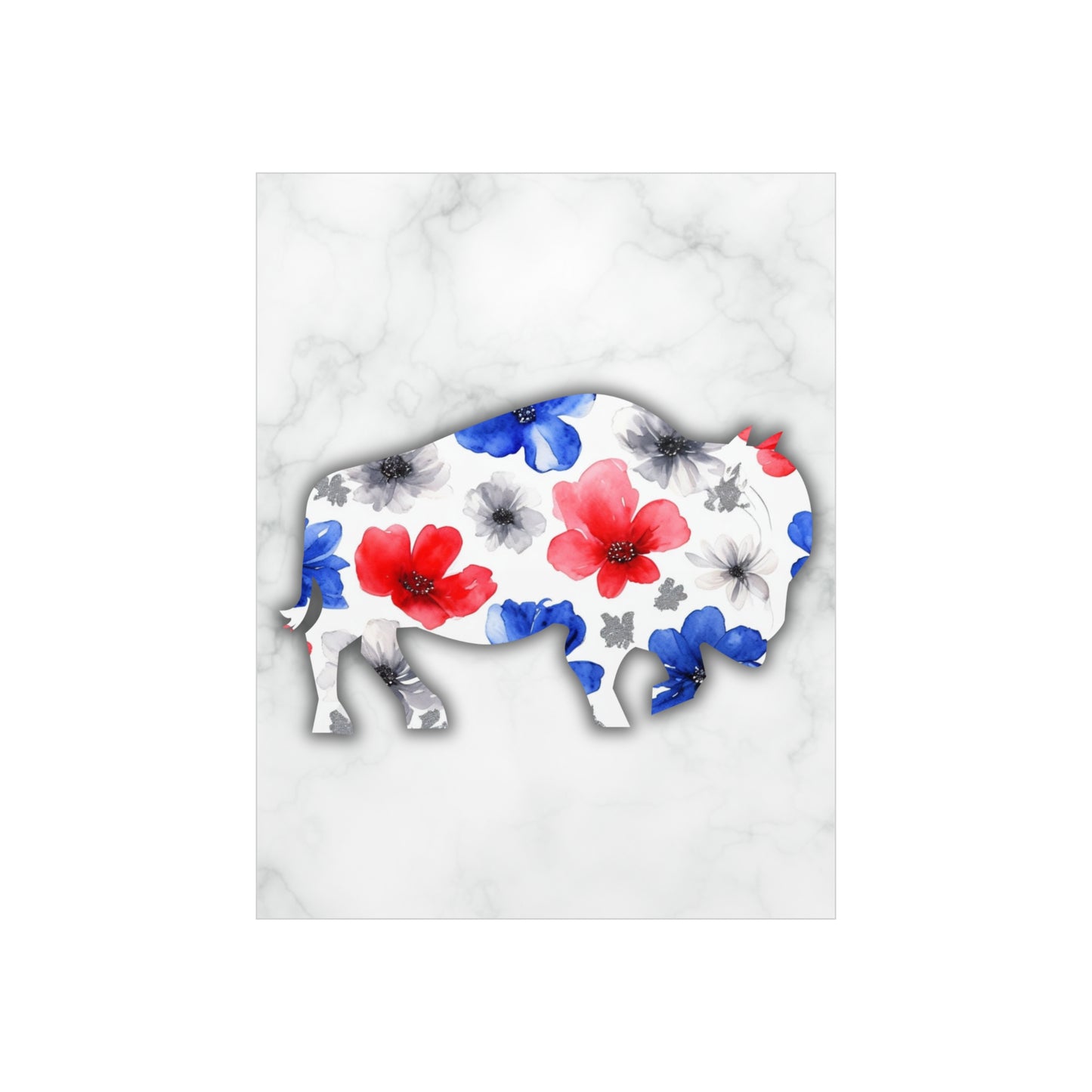 Floral Buffalo Foam Board - Home Decor Wall Art for Nature Lovers