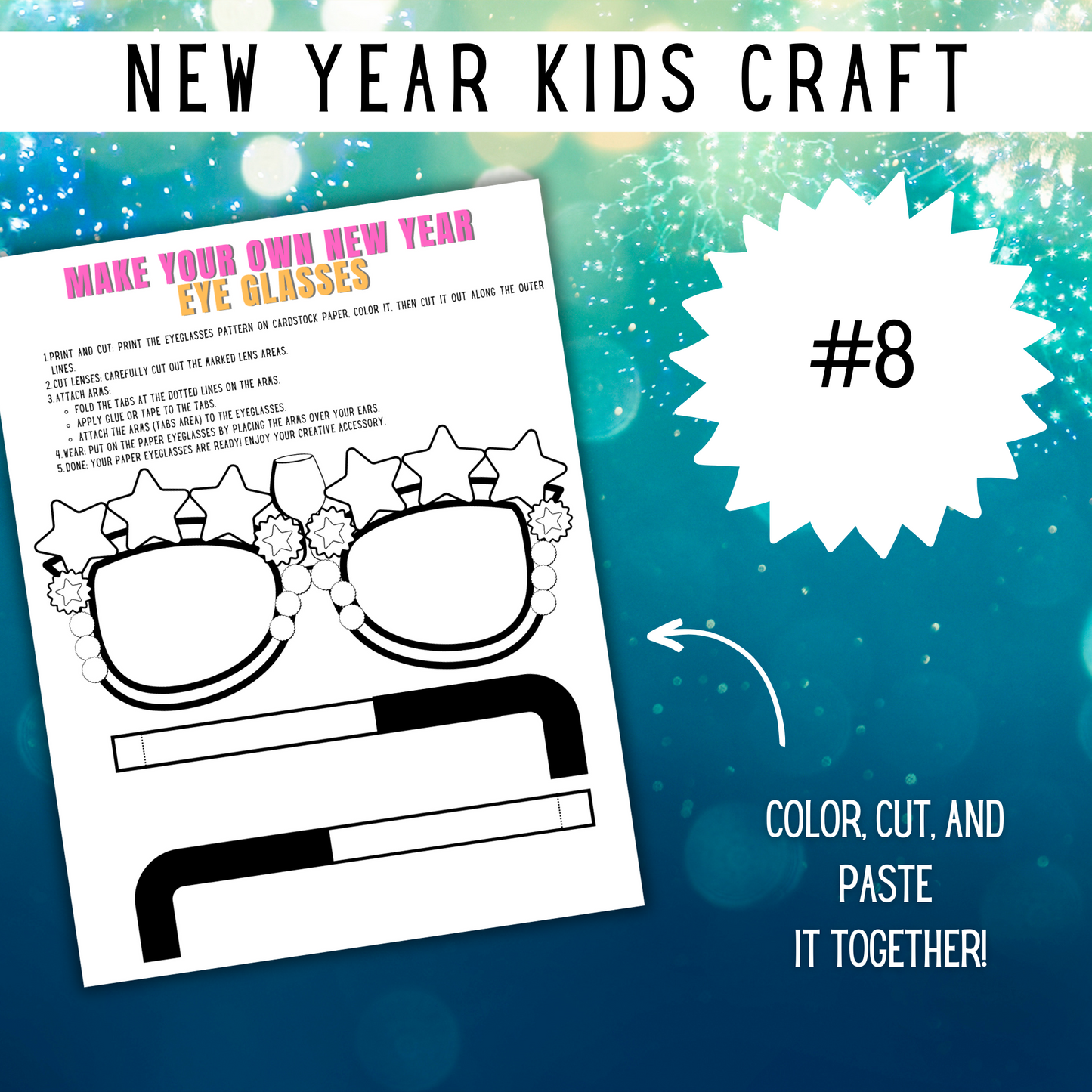 New Years Packet of Games, Coloring and Kids Crafts