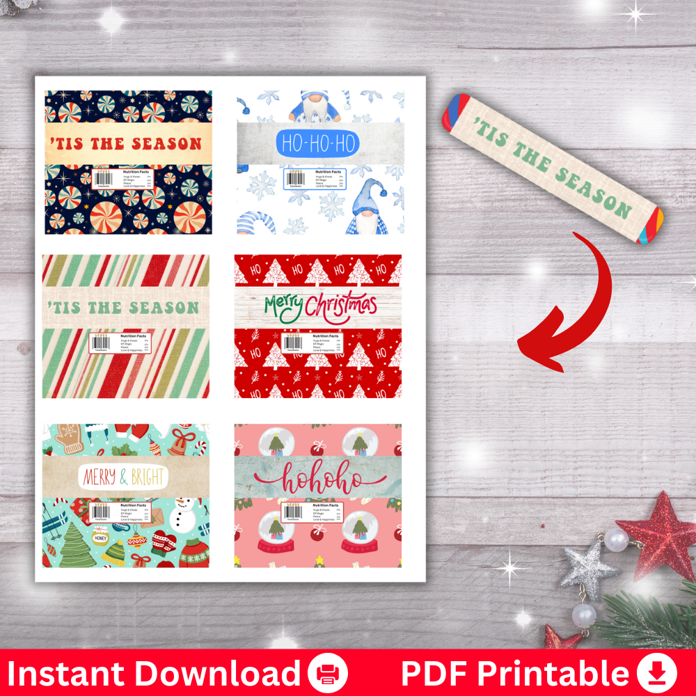 Christmas Candy Wrapper Digital Downloads