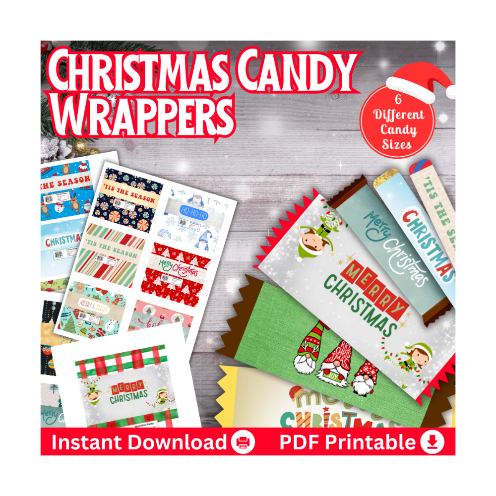Christmas Candy Wrapper Digital Downloads