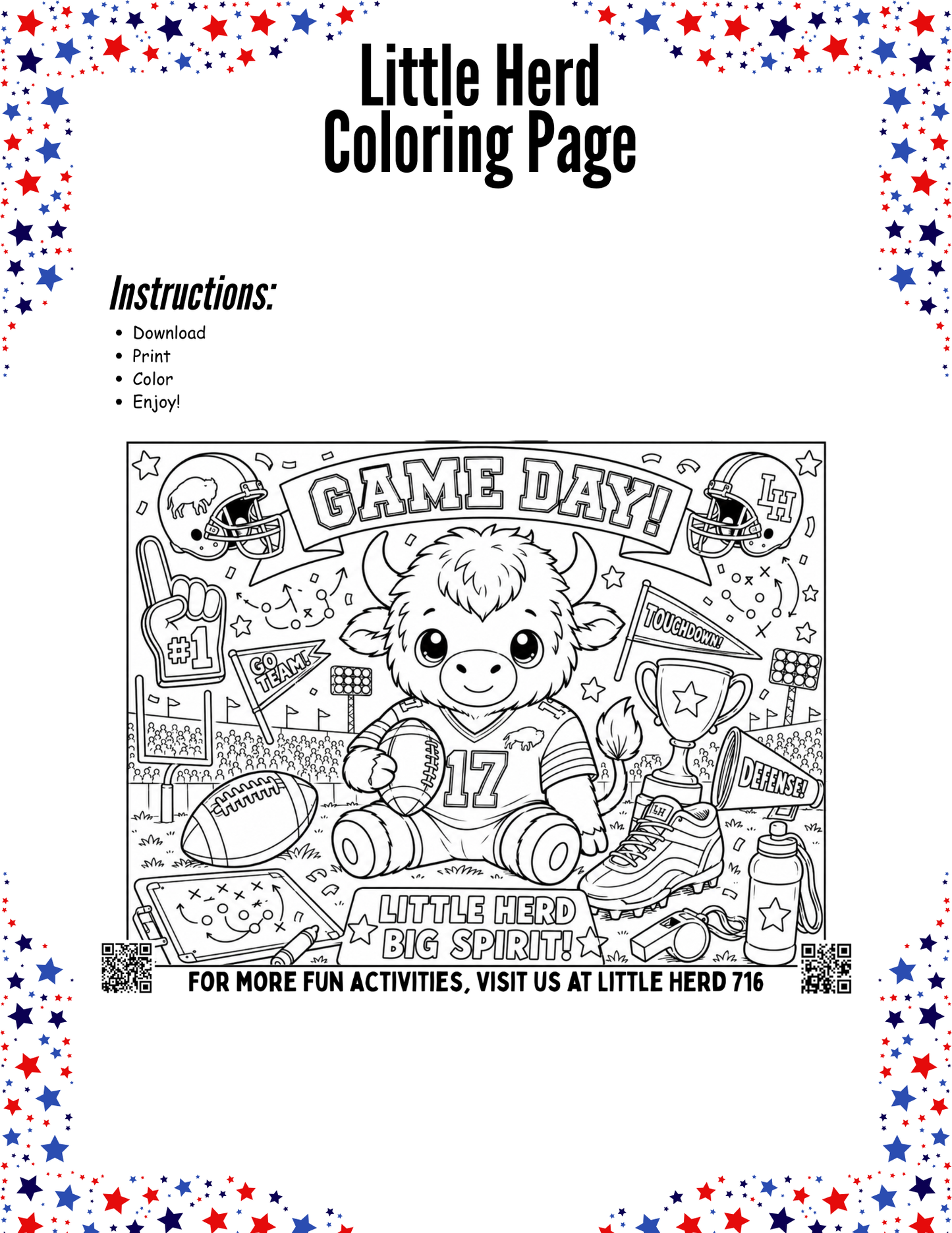 Welcome to the Herd Coloring Sheet_Buffalo Football Fun FREE