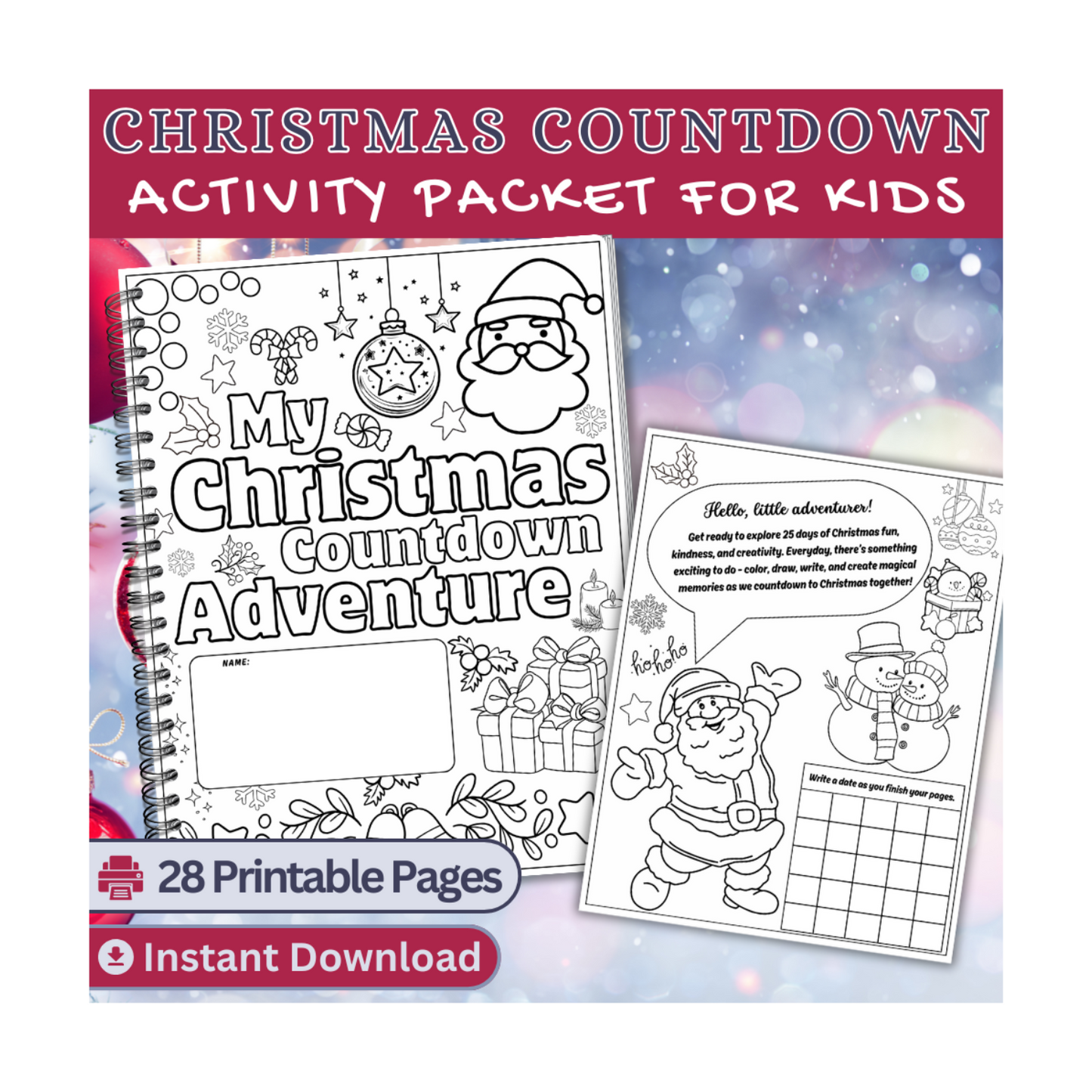 Christmas Countdown Activity Pack