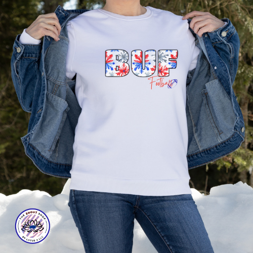 Bills Snowflake BUF Watercolor Unisex Heavy Blend™ Crewneck Sweatshirt