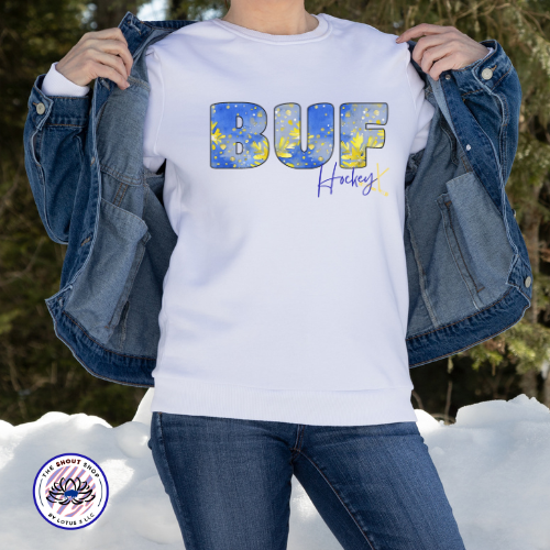 Sabres BUF Watercolor Unisex Heavy Blend™ Crewneck Sweatshirt