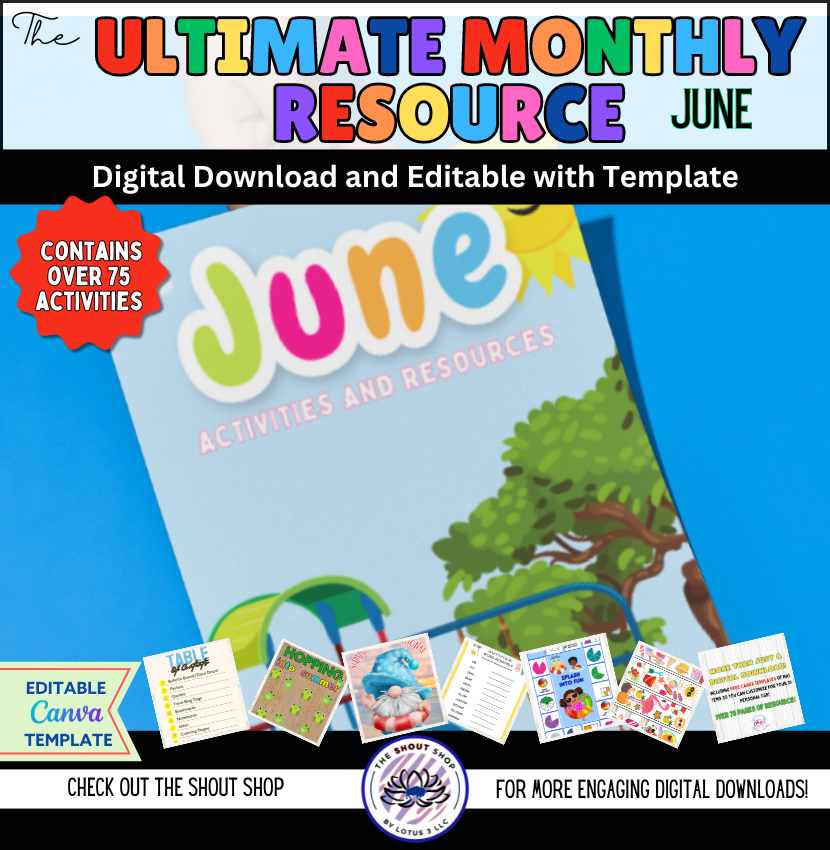 June Resources Packet (DIGITAL DOWNLOAD) Over 75 Activities