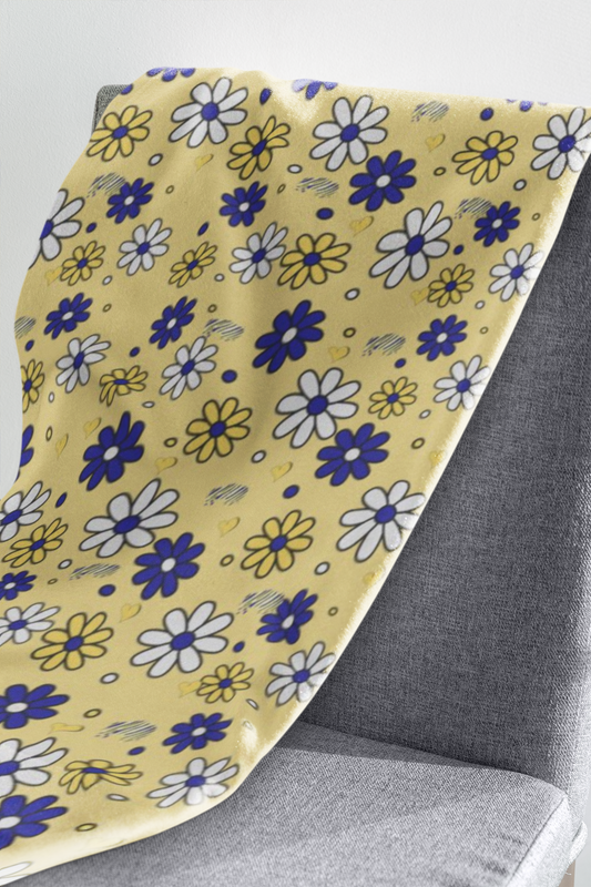 Buffalo Sabres Flower Power Velveteen Plush Blanket