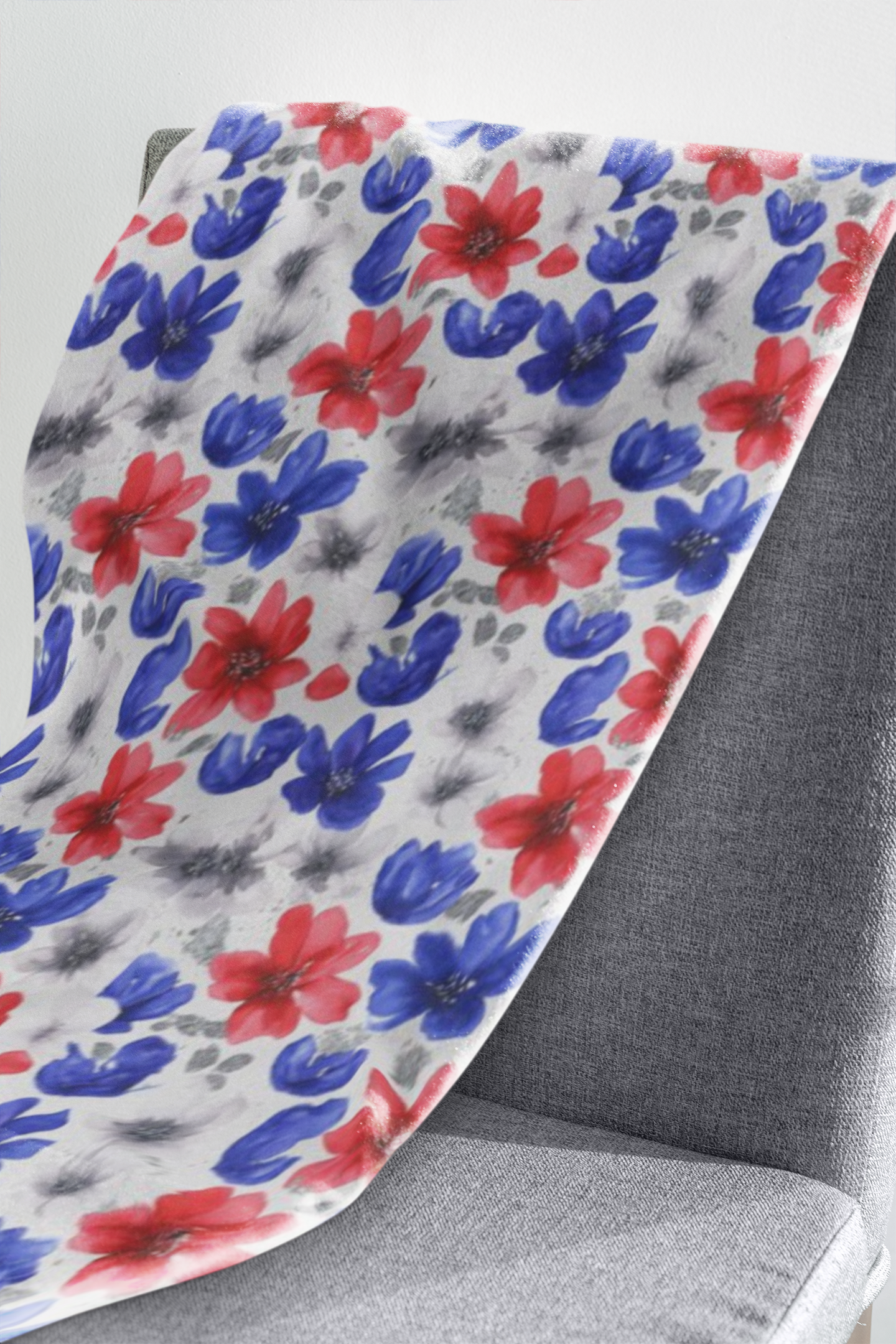 Bills Watercolor Floral Velveteen Plush Blanket