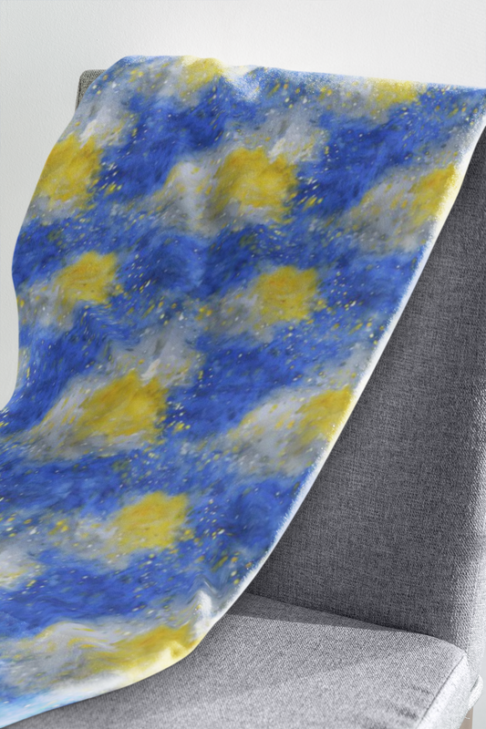 Sabres Watercolor Velveteen Plush Blanket