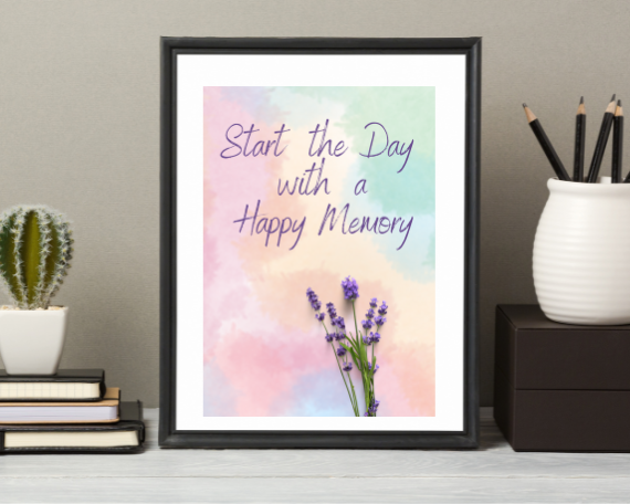 Start the Day with a Happy Memory Wall Decor Print