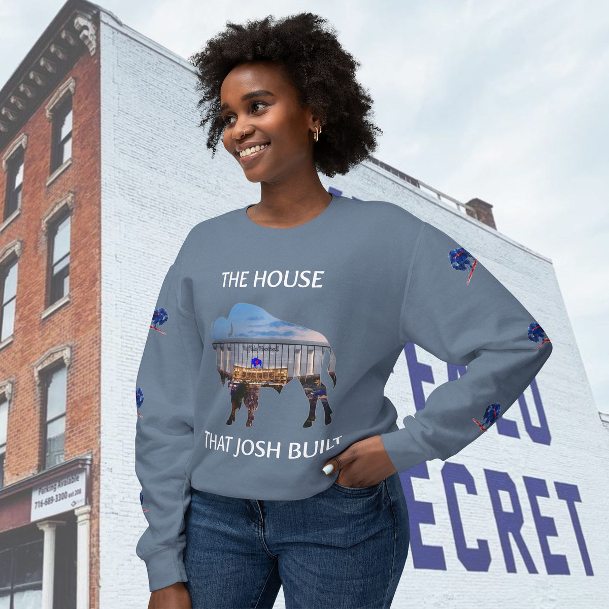 Copy of Watercolor Buffalo Football Unisex Lightweight Crewneck Sweatshirt