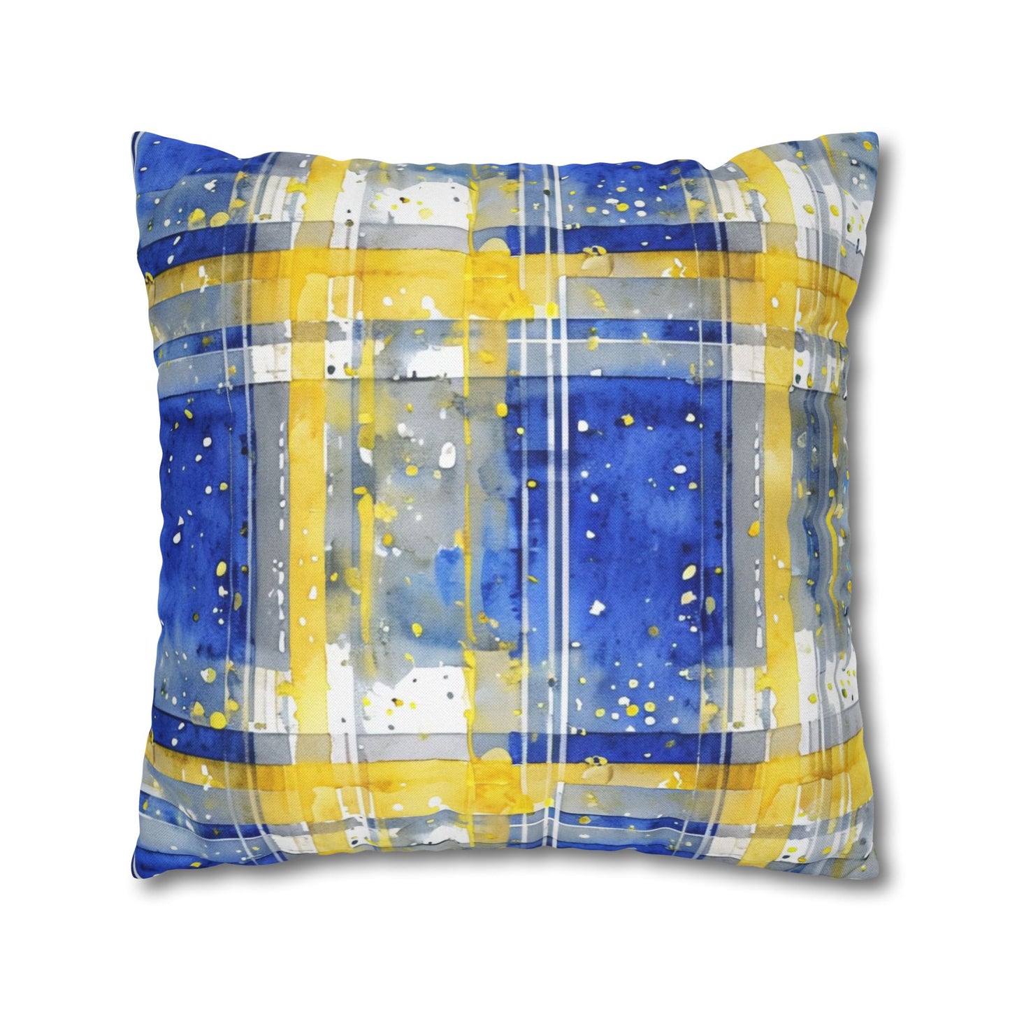 Buffalo Sabres Plaid Watercolor Spun Polyester Square Pillowcase