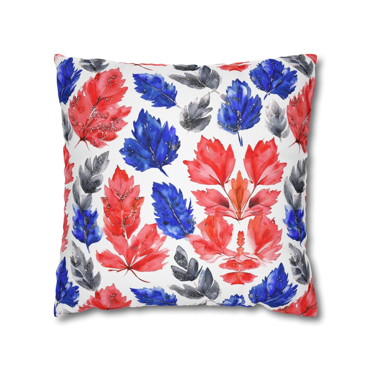 Fall Watercolor Leaves Spun Polyester Square Pillowcase