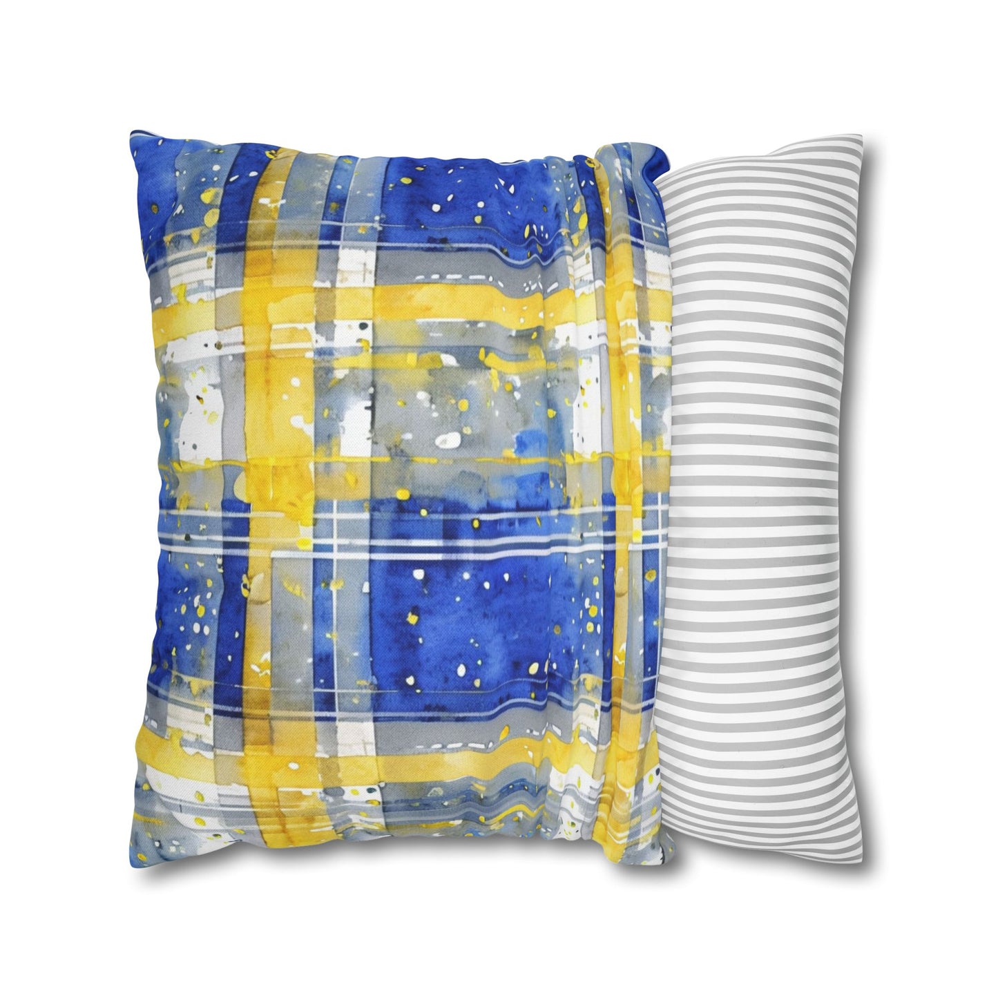 Buffalo Sabres Plaid Watercolor Spun Polyester Square Pillowcase