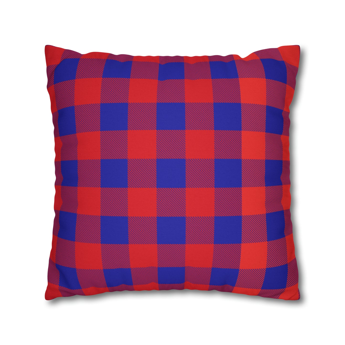 Bills Buffalo Plaid Spun Polyester Square Pillow Case