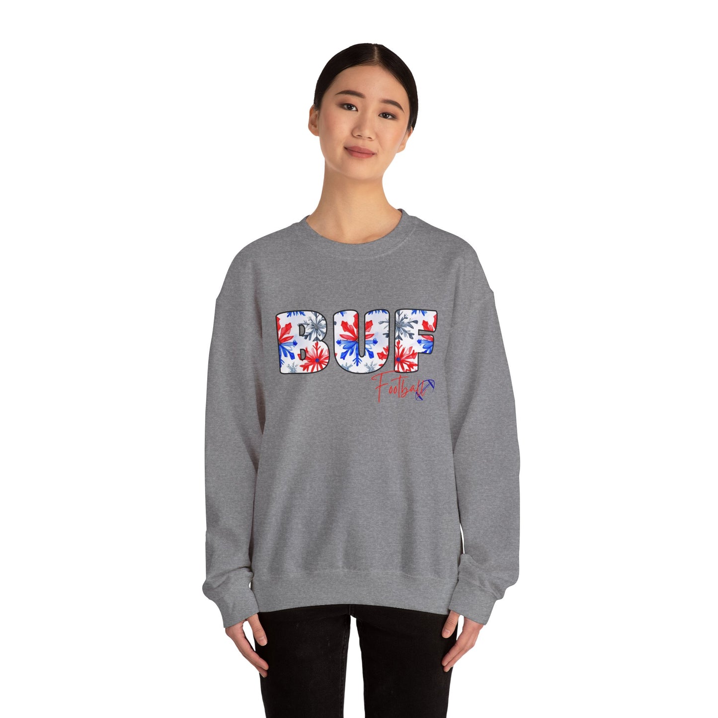 Bills Snowflake BUF Watercolor Unisex Heavy Blend™ Crewneck Sweatshirt