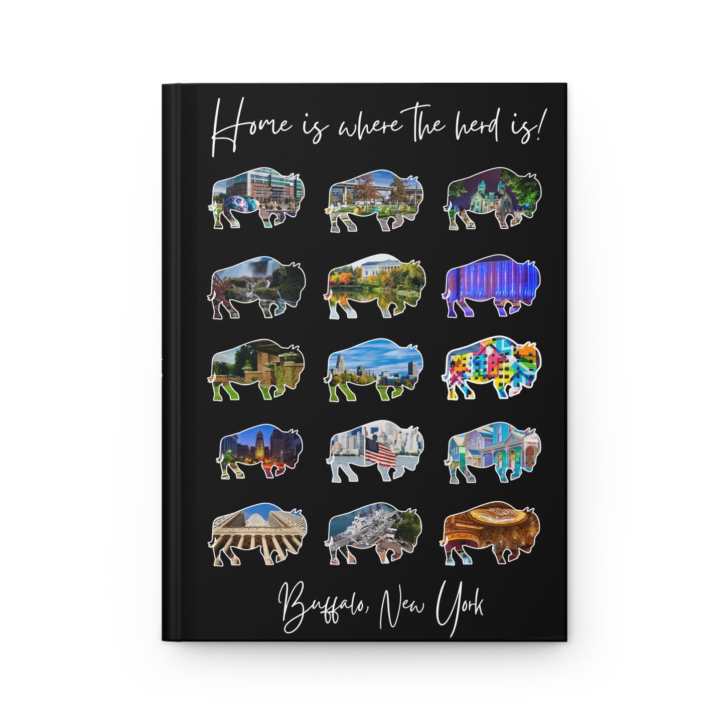 The Places of the Herd BUFFALO, New York 6" x 9" 150 Page (75 sheets) white lined paper Hardcover Journal