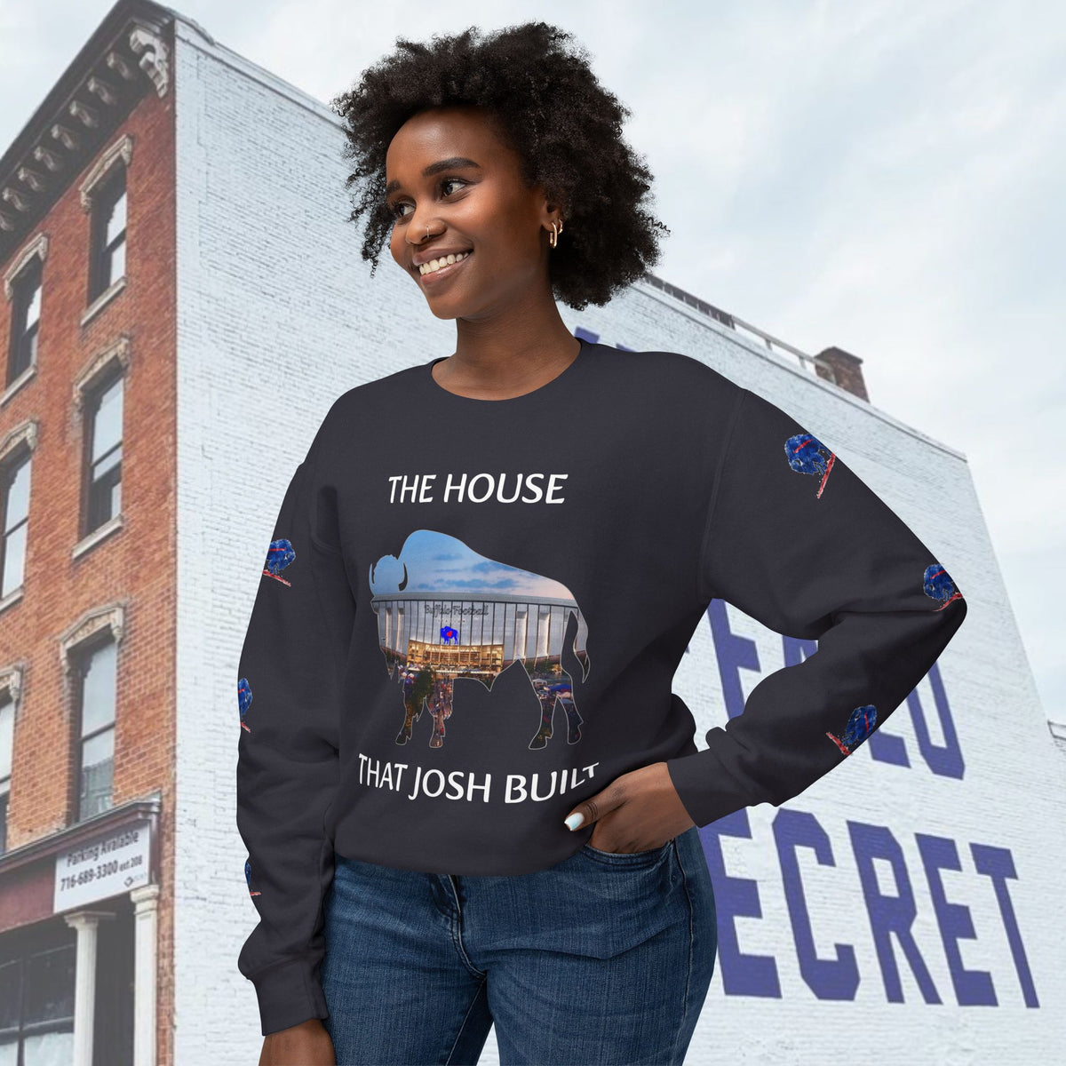 Copy of Watercolor Buffalo Football Unisex Lightweight Crewneck Sweatshirt