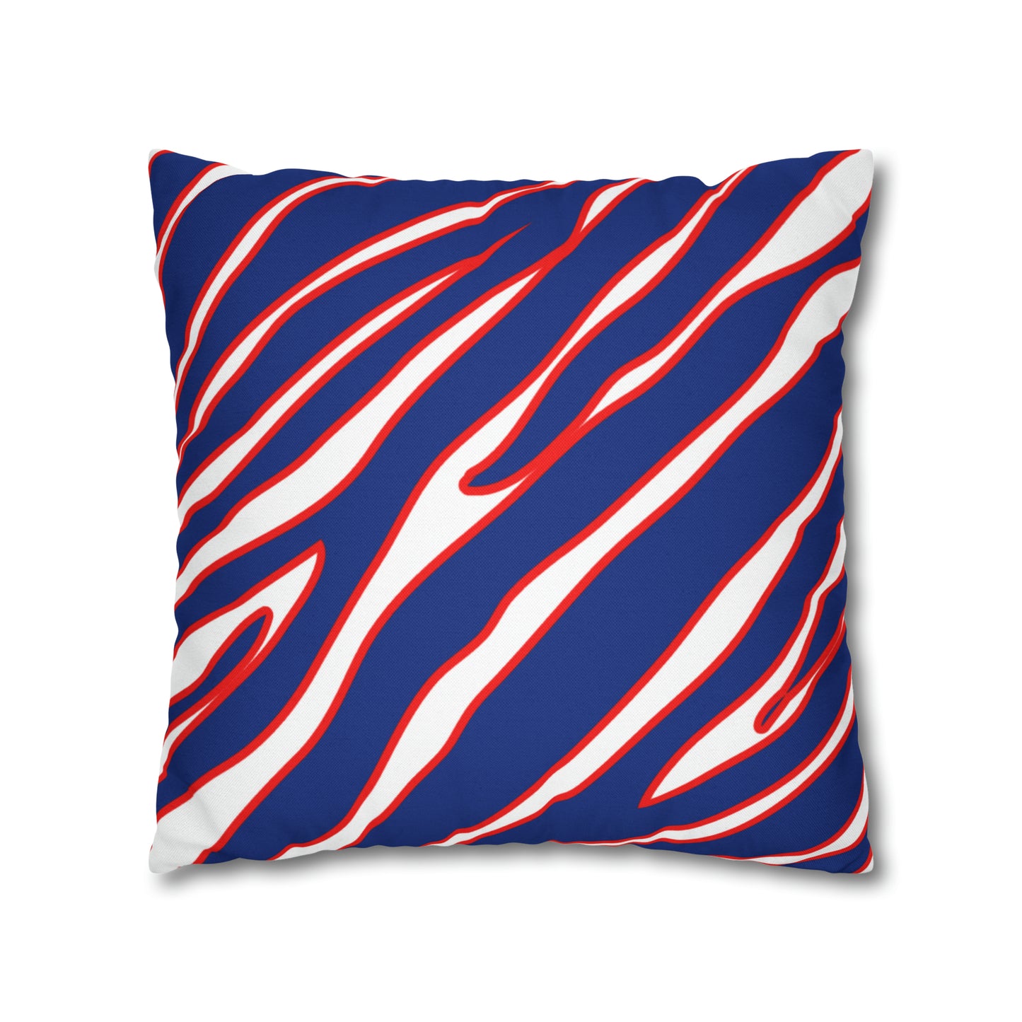 Zubaz Print Red and Blue Spun Polyester Square Pillow Case