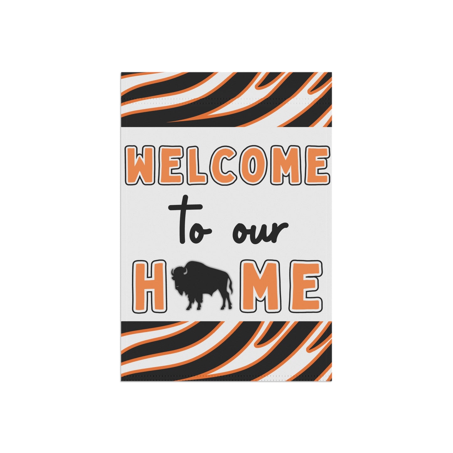 Orange & Black Welcome to Our Home House & Garden Flags