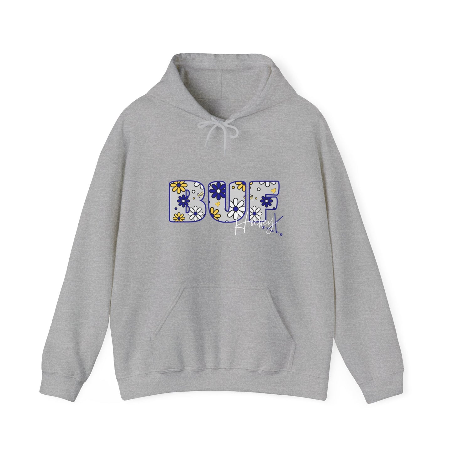 BUF Hockey Unisex Heavy Blend™ Hooded Sweatshirt ~ Flower Power Design