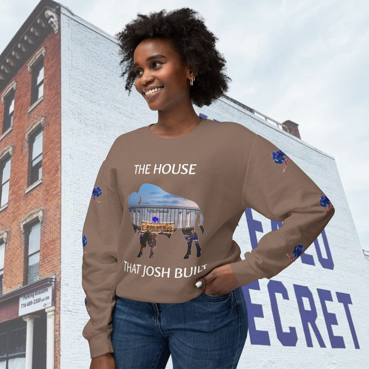 Copy of Watercolor Buffalo Football Unisex Lightweight Crewneck Sweatshirt
