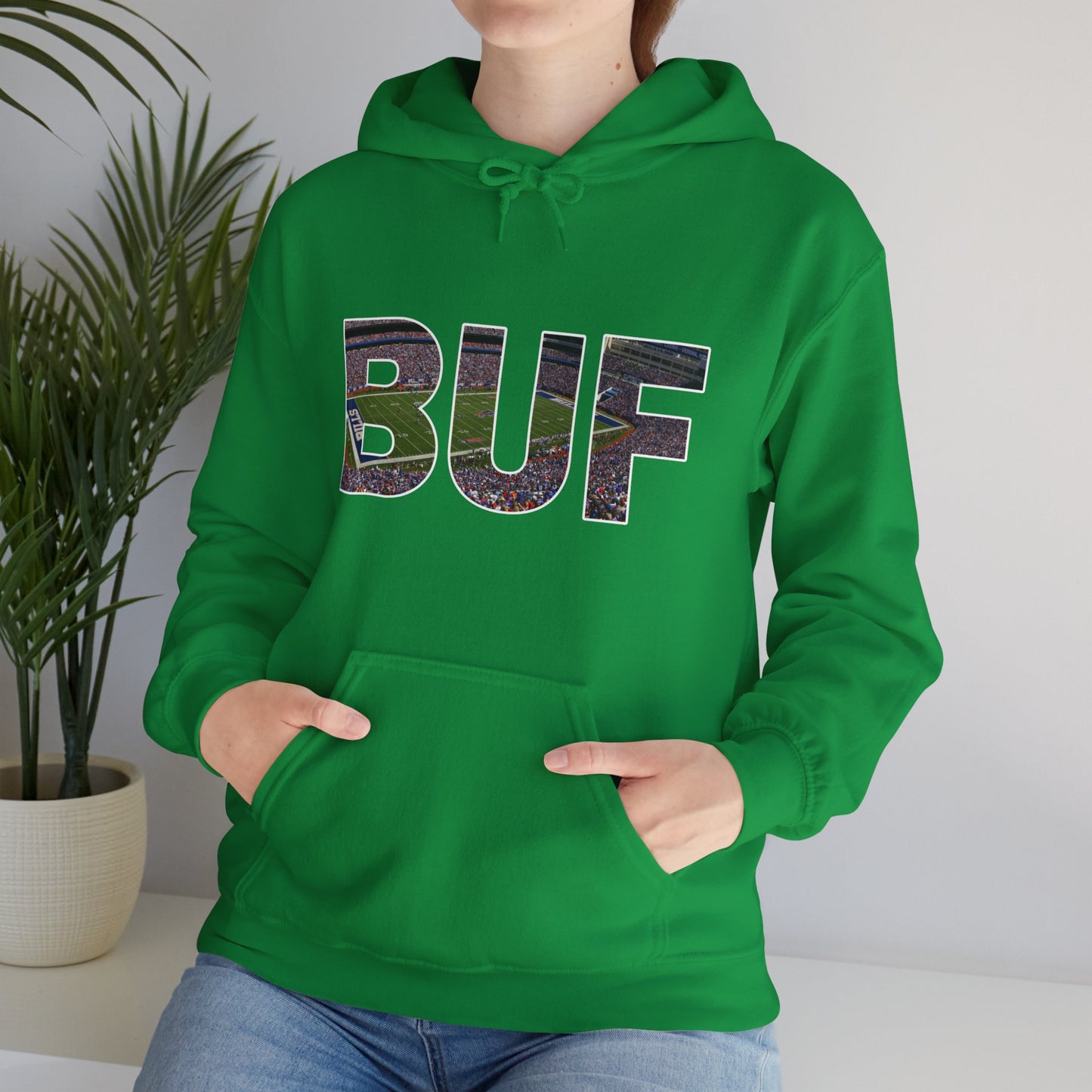 BUF Buffalo Bills Stadium Unisex Heavy Blend™ Hooded Sweatshirt