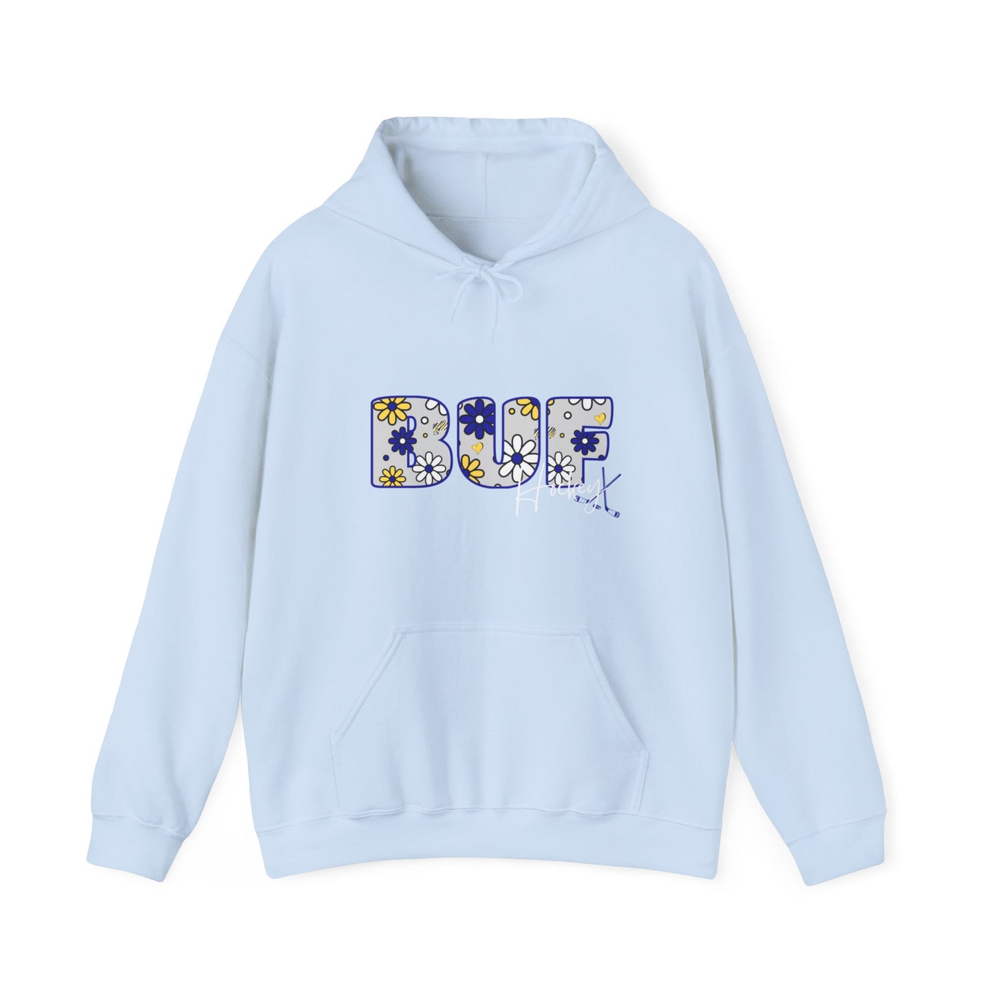 BUF Hockey Unisex Heavy Blend™ Hooded Sweatshirt ~ Flower Power Design