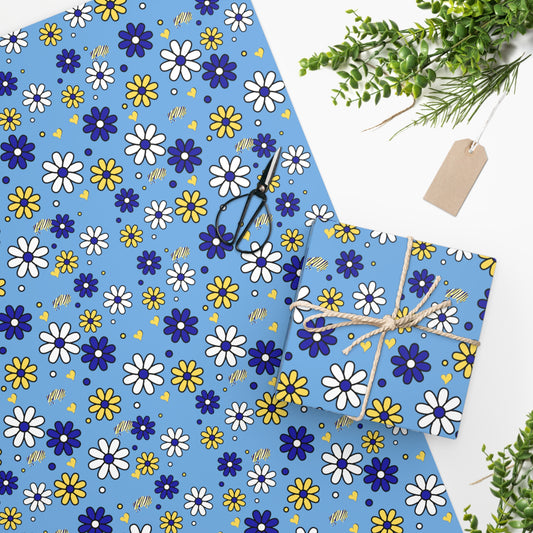 Buffalo Sabres Flower Power  Wrapping Paper