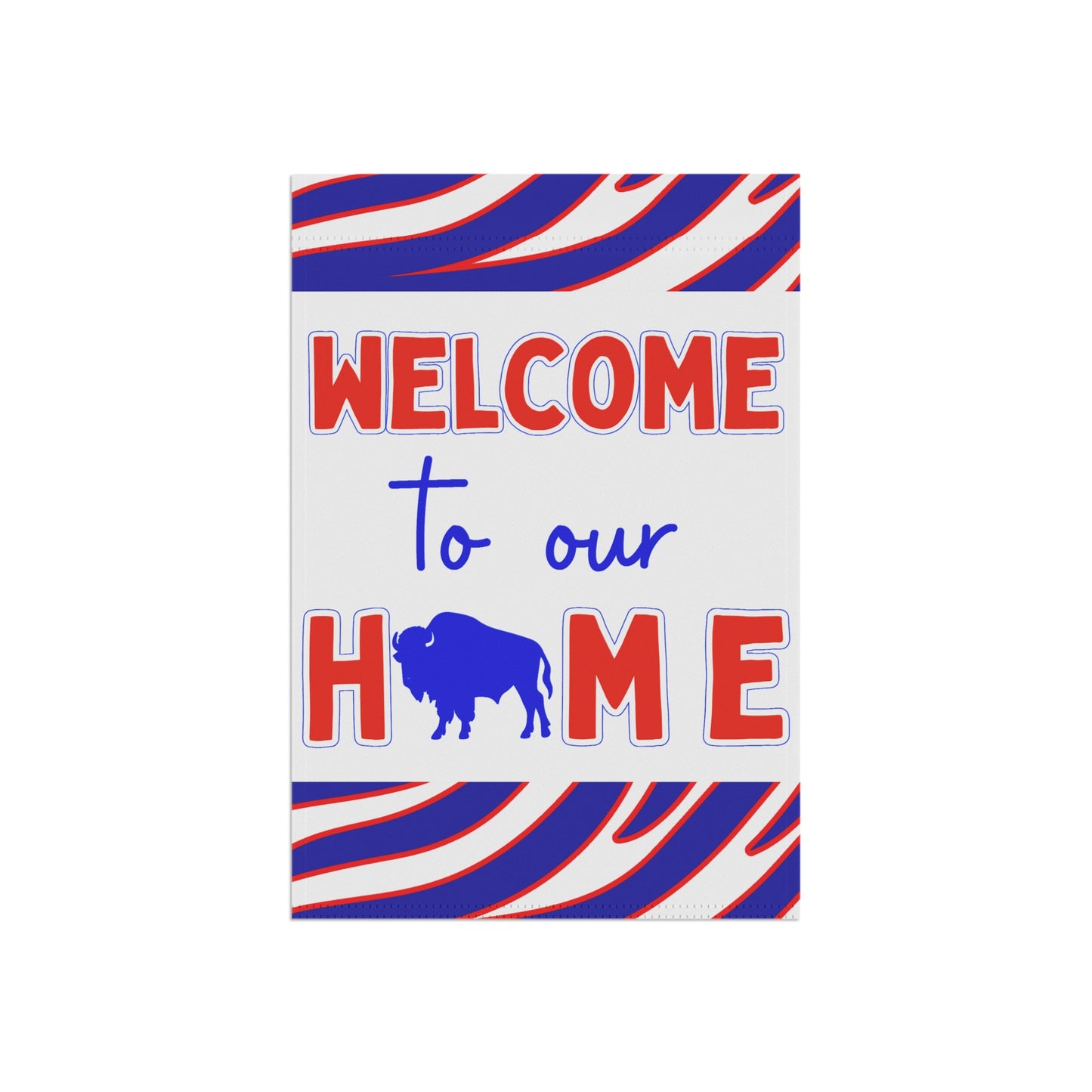 Red & Blue Welcome to Our Home House & Garden Flags