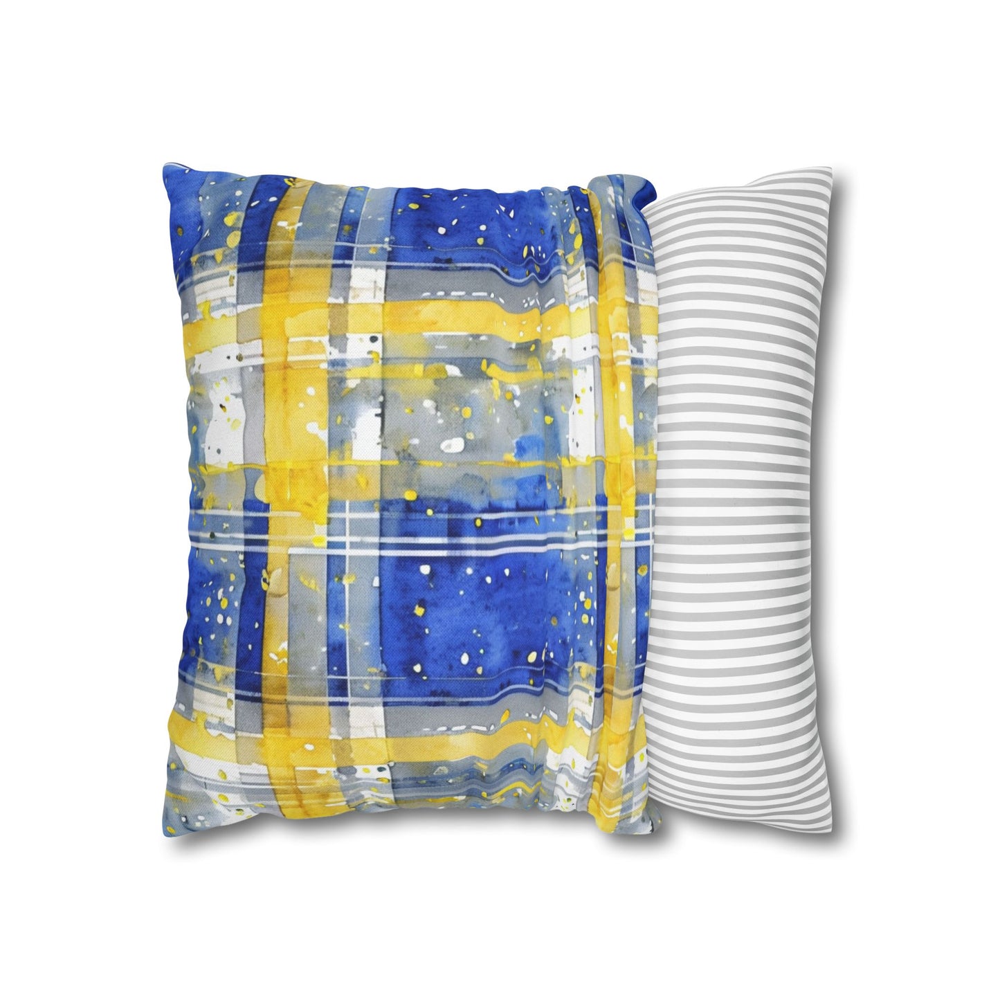 Buffalo Sabres Plaid Watercolor Spun Polyester Square Pillowcase