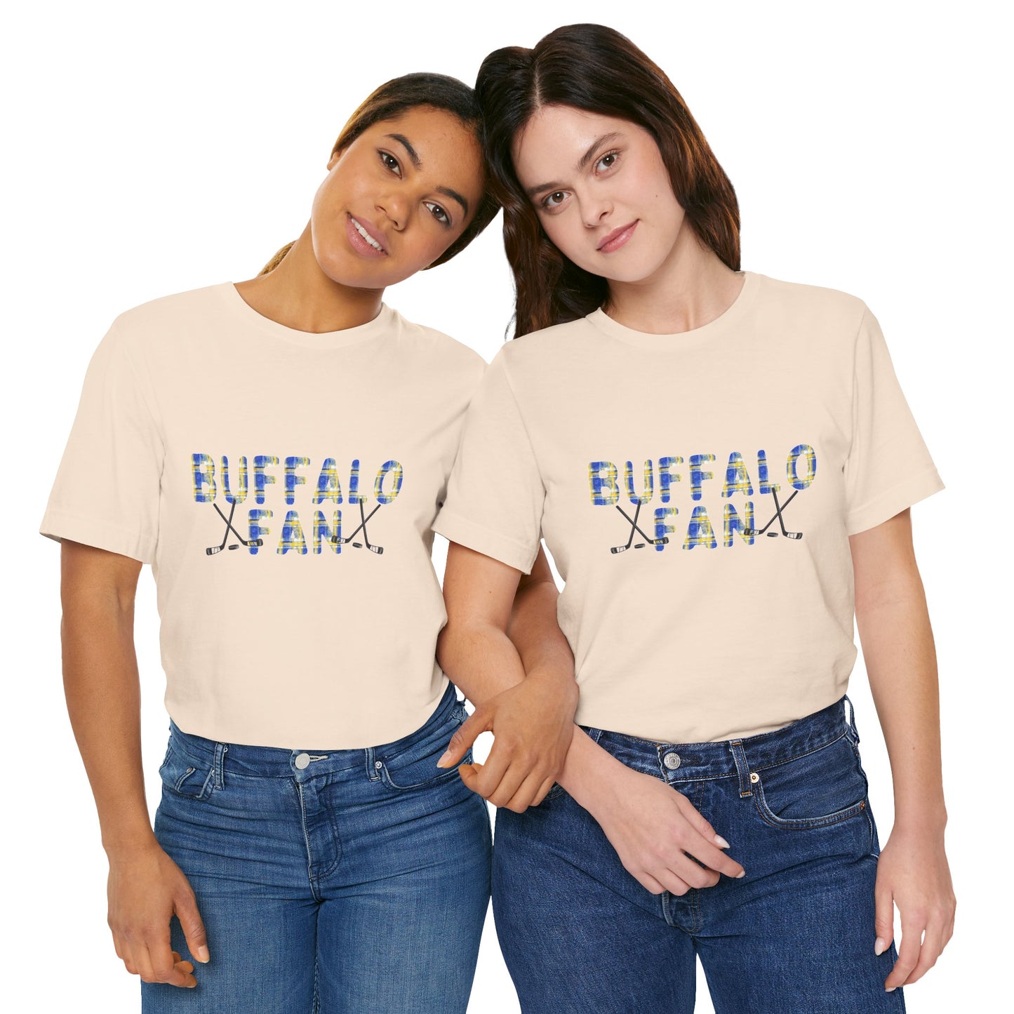 Sabres Watercolor Buffalo Plaid Unisex Short Sleeve Tee
