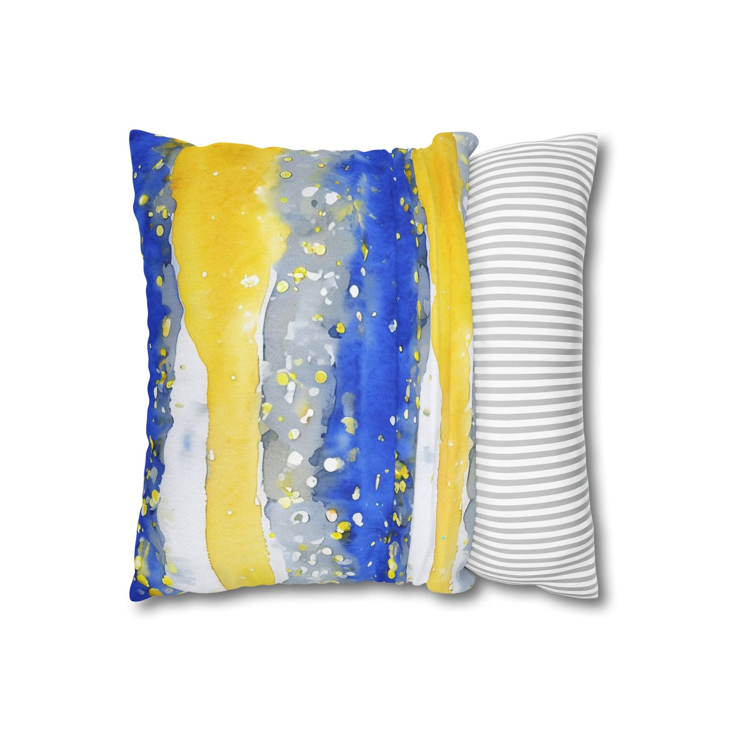 Sabres Stripe Watercolor Spun Polyester Square Pillowcase