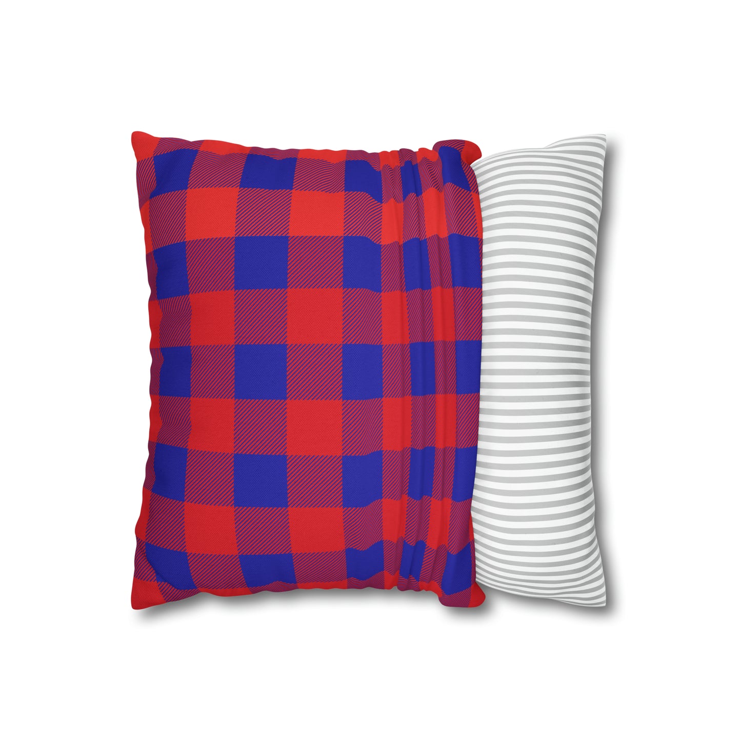 Bills Buffalo Plaid Spun Polyester Square Pillow Case