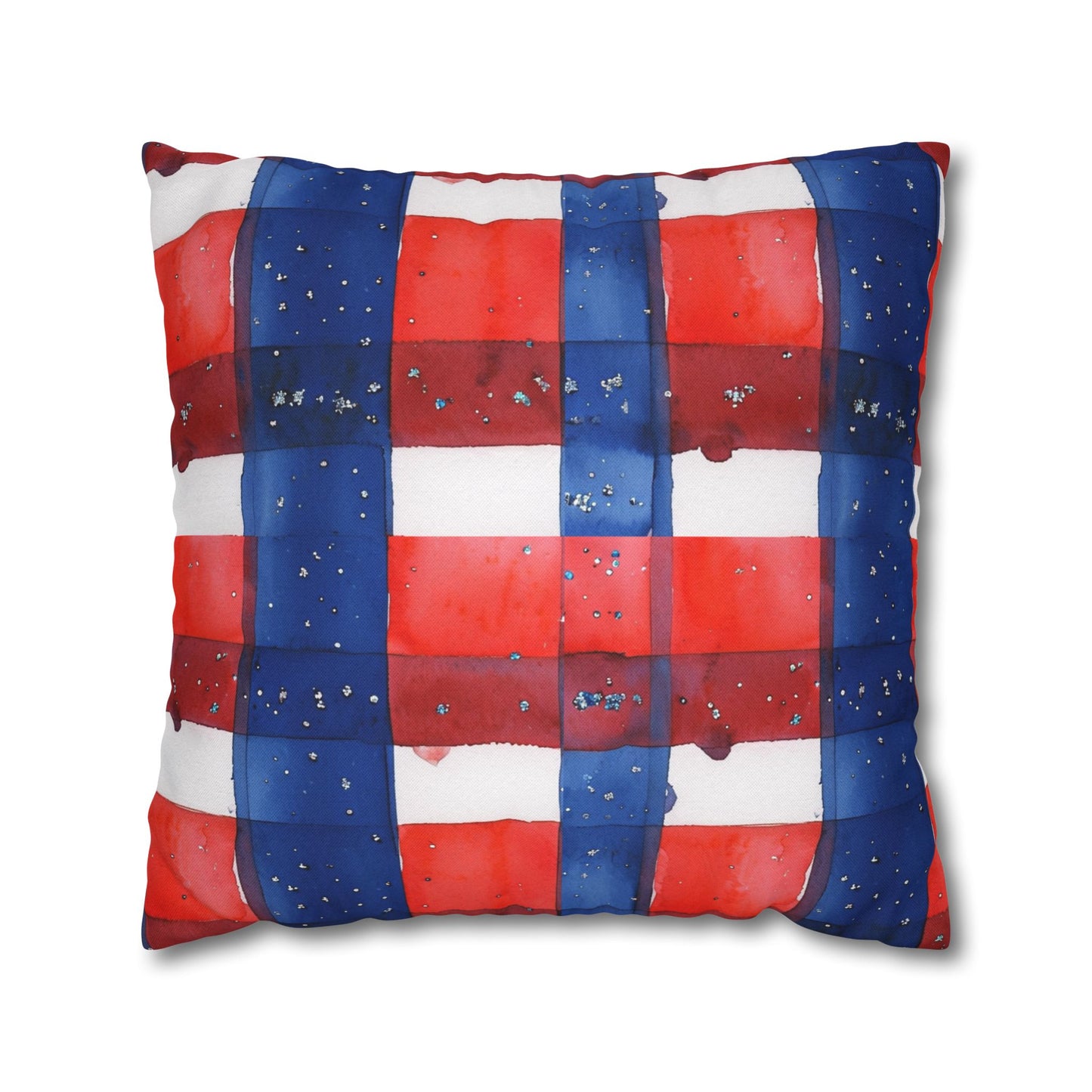 Buffalo Bills Plaid Watercolor Spun Polyester Square Pillowcase