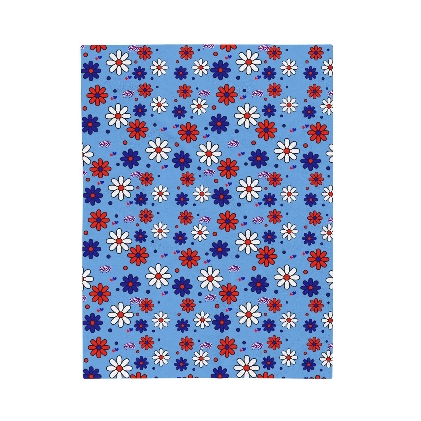 Flower Power Buffalo Bills Mash Up Velveteen Plush Blanket