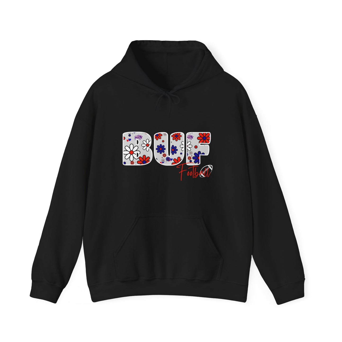 BUF Football Unisex Heavy Blend™ Hooded Sweatshirt ~ Flower Power Design