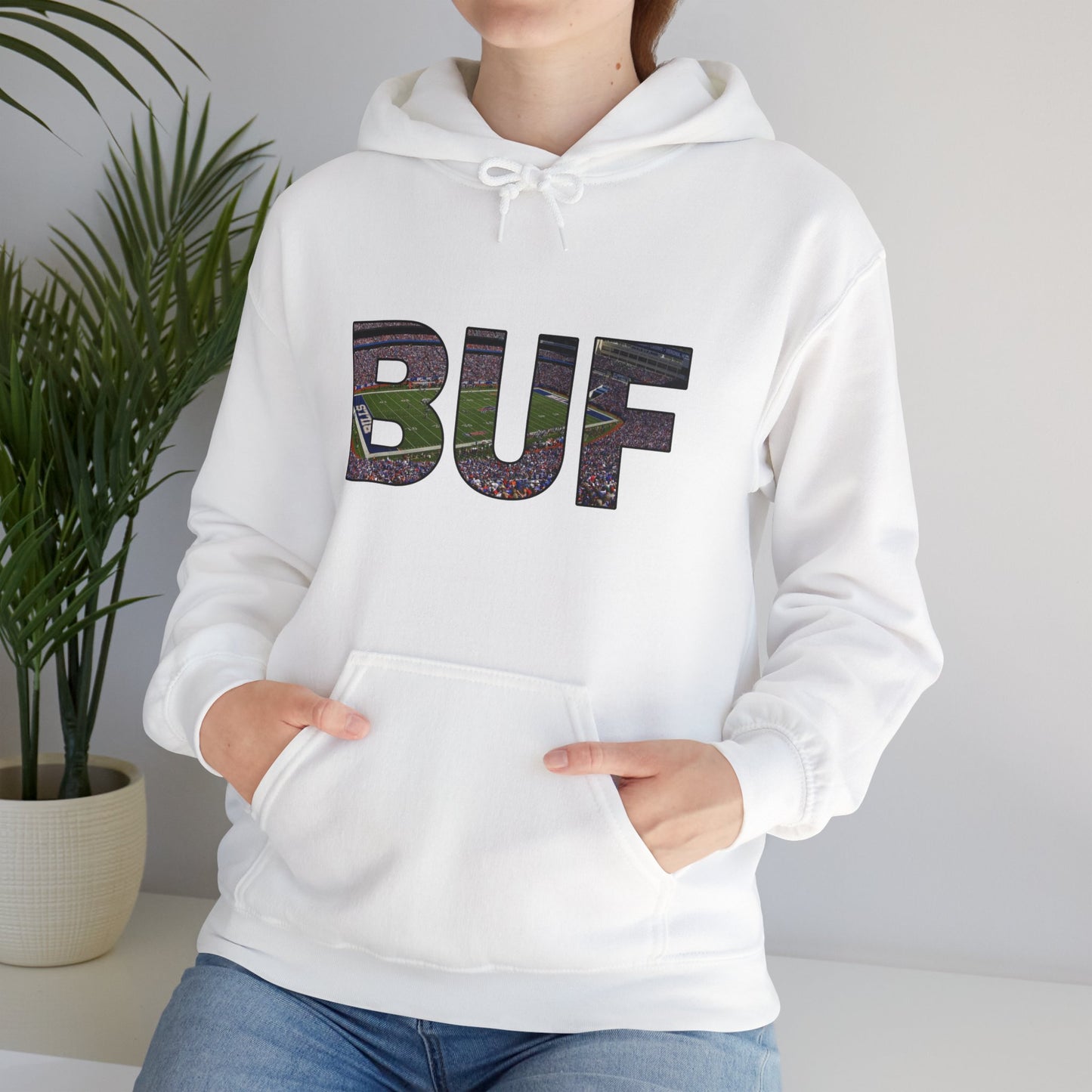 BUF Buffalo Bills Stadium Unisex Heavy Blend™ Hooded Sweatshirt