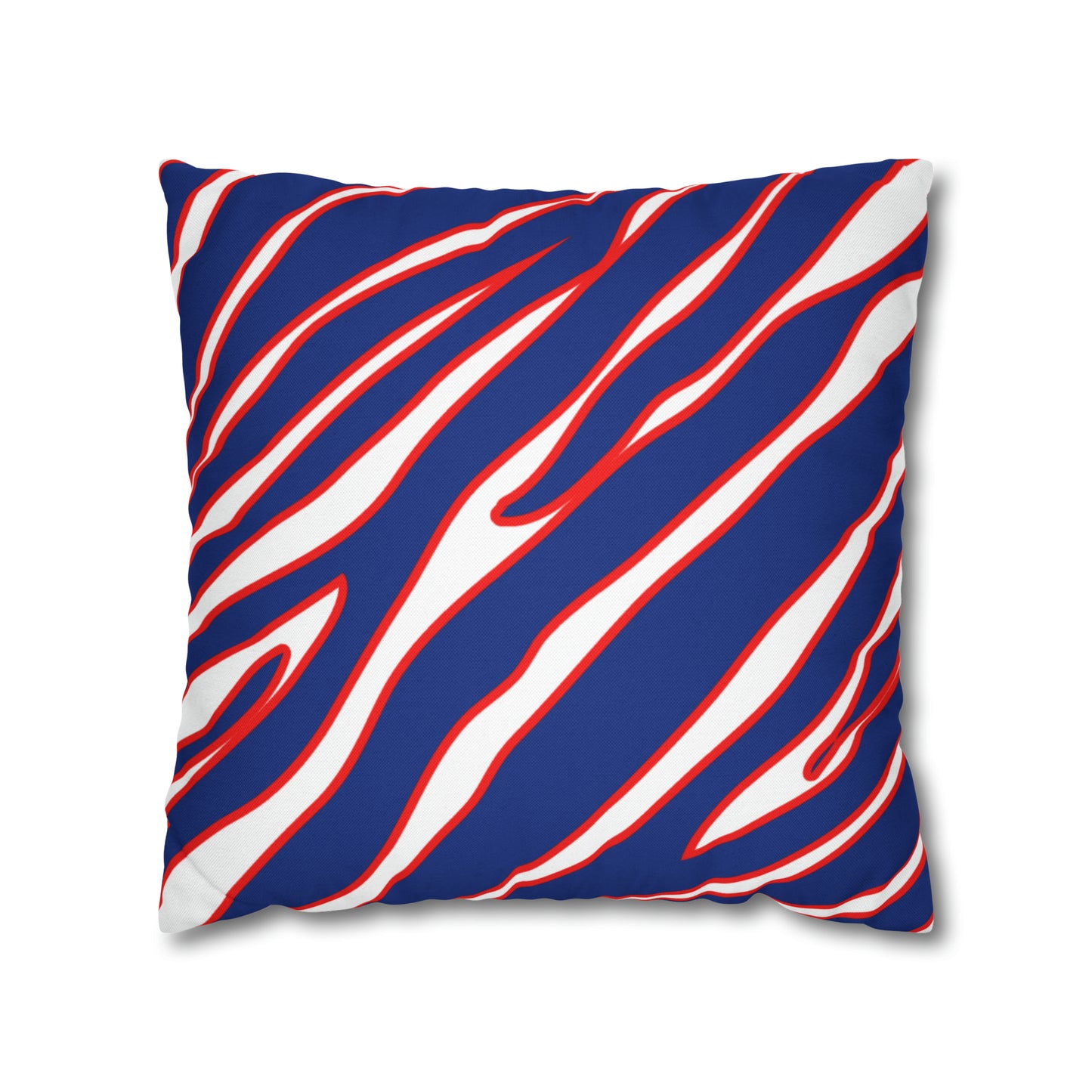 Zubaz Print Red and Blue Spun Polyester Square Pillow Case