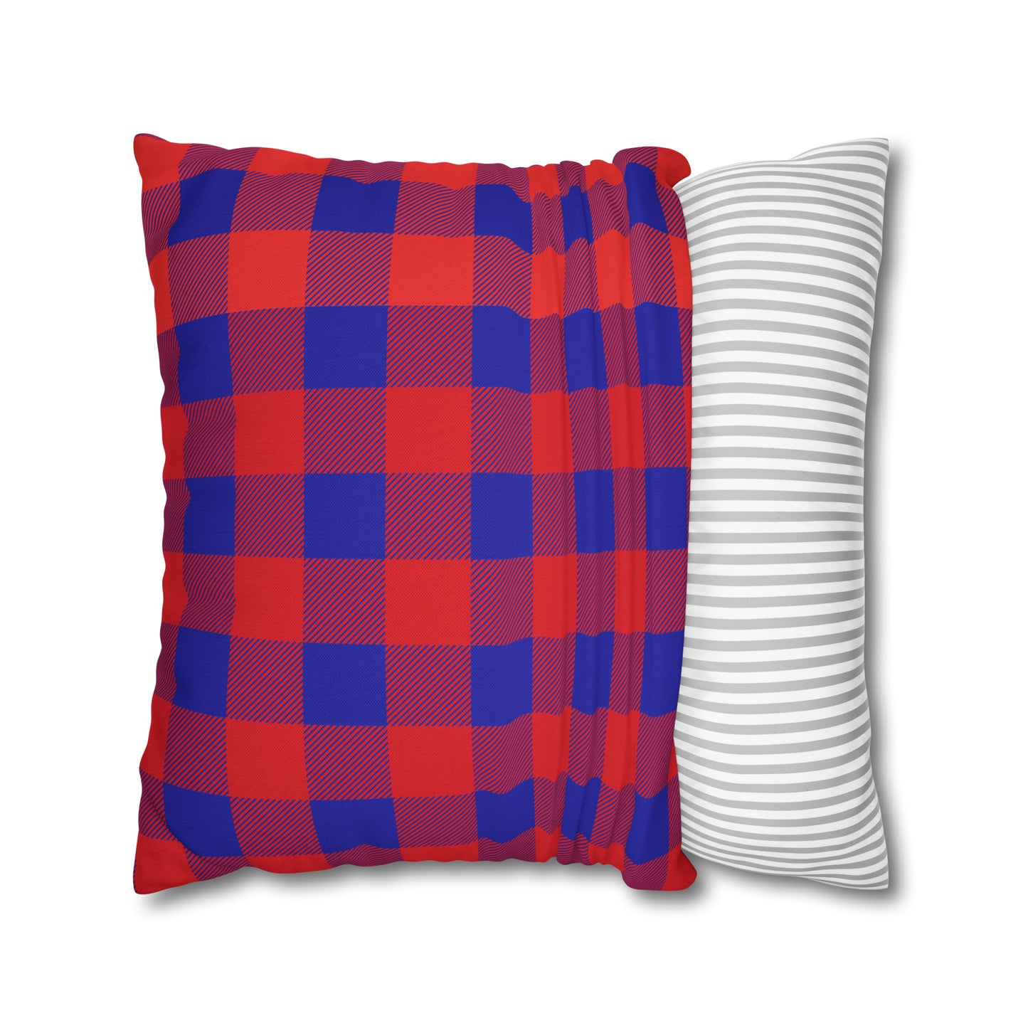 Bills Buffalo Plaid Spun Polyester Square Pillow Case