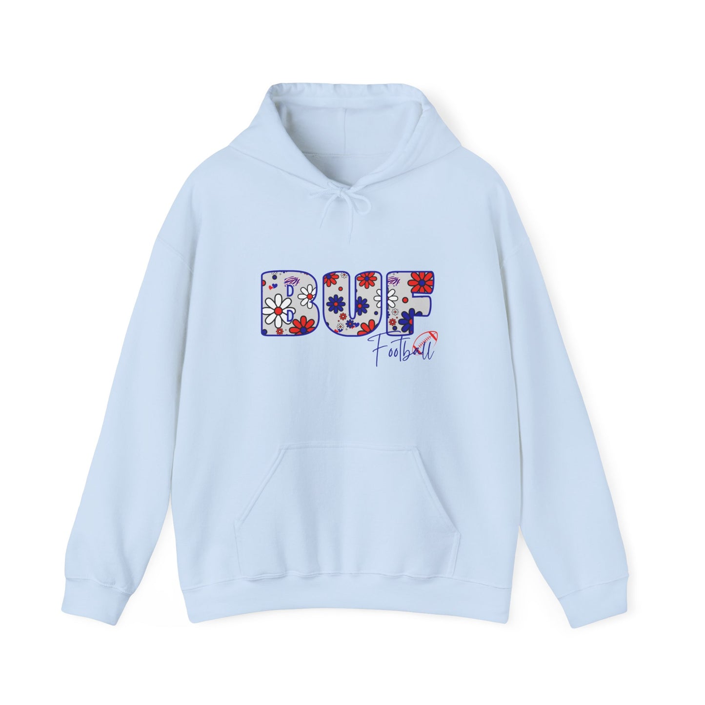 BUF Football Unisex Heavy Blend™ Hooded Sweatshirt ~ Flower Power Design