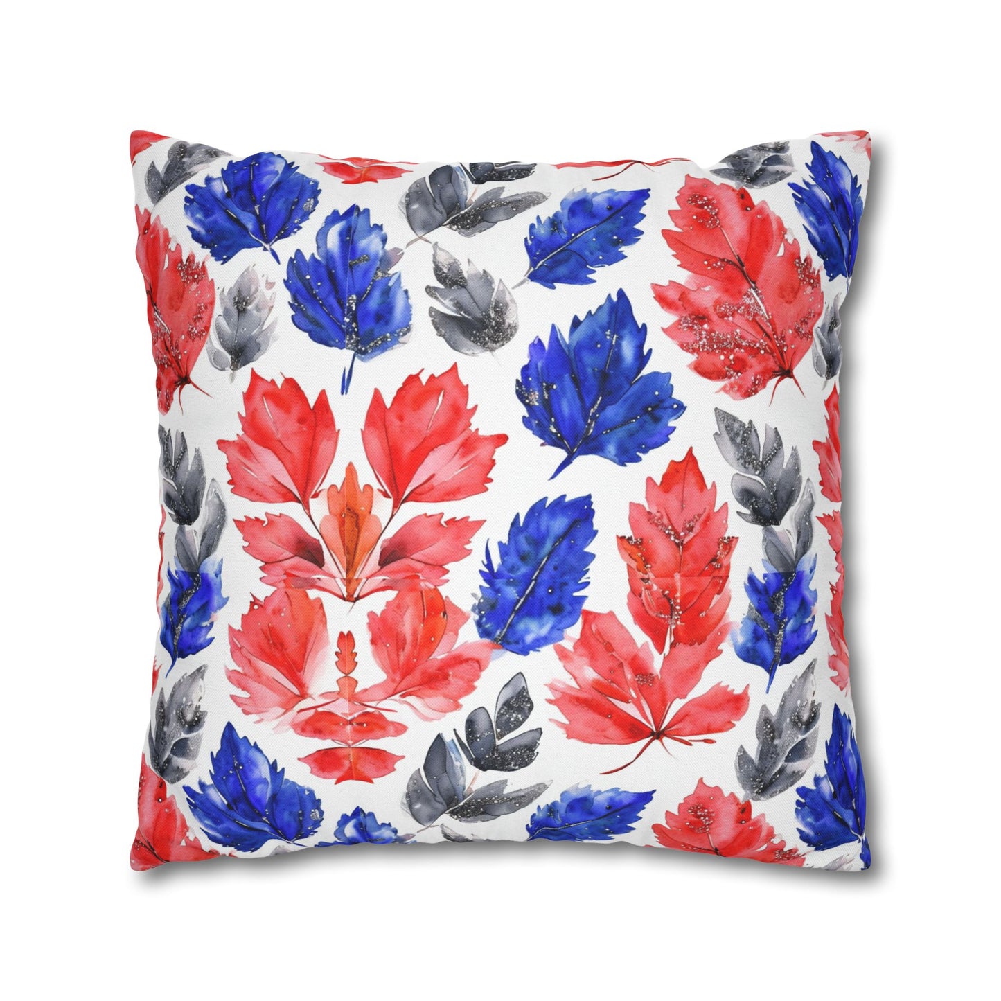 Fall Watercolor Leaves Spun Polyester Square Pillowcase