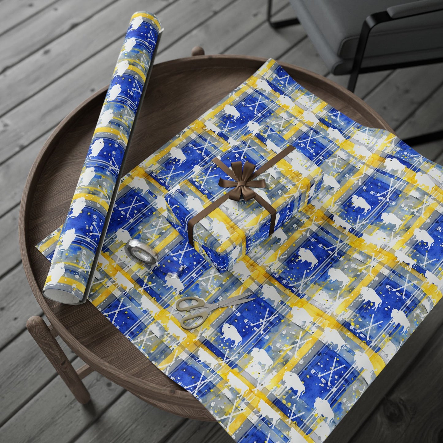 Buffalo Sabres Plaid Wrapping Paper