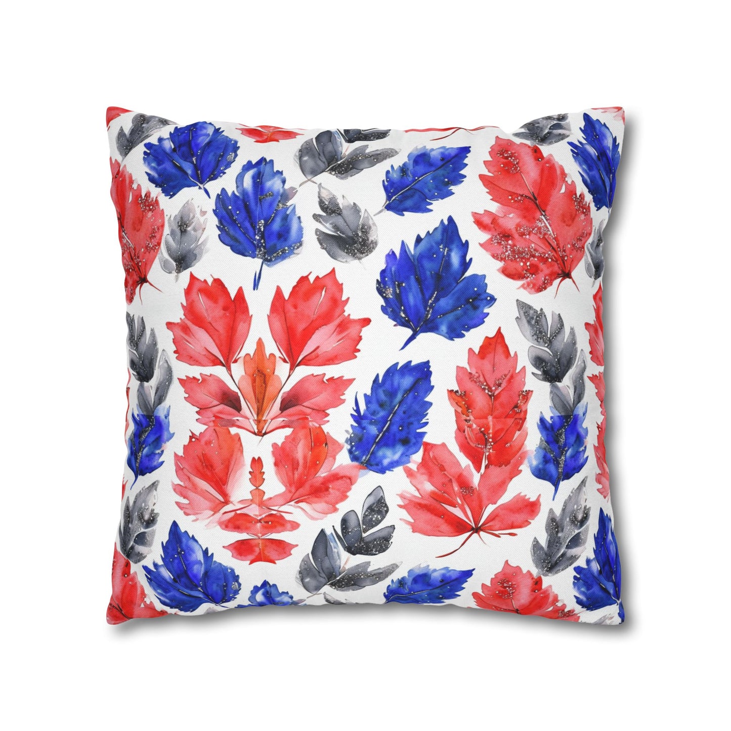 Fall Watercolor Leaves Spun Polyester Square Pillowcase