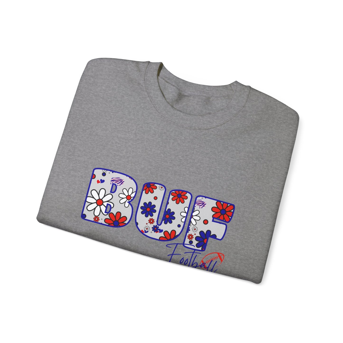 BUF Bills Unisex Heavy Blend™ Crewneck Sweatshirt ~ Flower Power Design