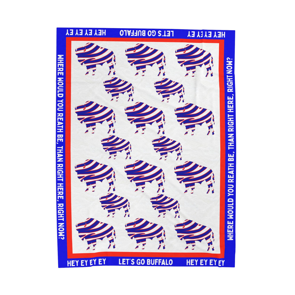 Let's Go Buffalo Velveteen Plush Blanket