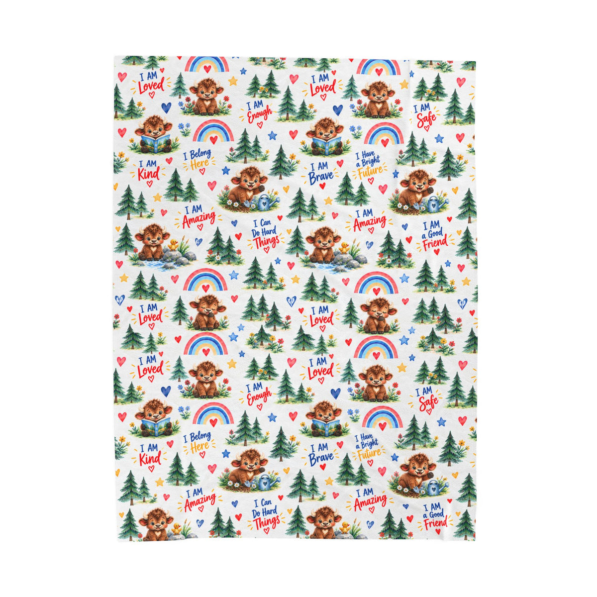 Baby Buffalo Affirmations Velveteen Blanket